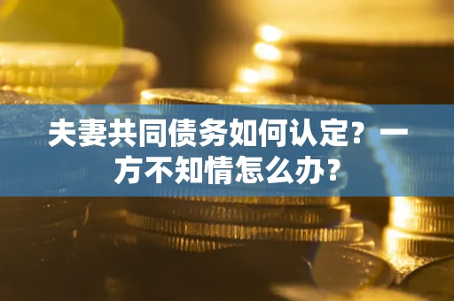 北京夫妻共同债务如何认定？一方不知情怎么办？